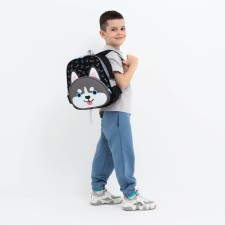 Baby backpack on lightning, 3 outer pockets, black color