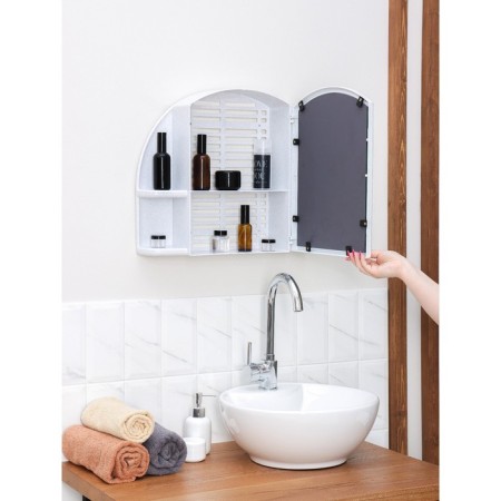 Bathroom cabinet with a mirror "Orion", color white marble-6