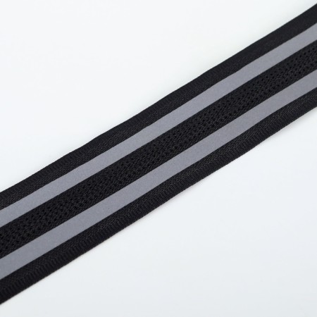 Rolled lightning “Spiral”, No. 5, waterproof, with reflective stripes, 50 m, black color-1