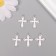 Decor for creativity metal, rhinestones "Cross" silver, white 2.2x1.5x0.3 cm
