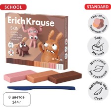 Plasticine 8 colors, 144 g, Erichkrause 