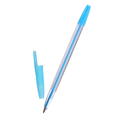 A set of ballpoint pens, 10 colors, a transparent body, with colored caps-3