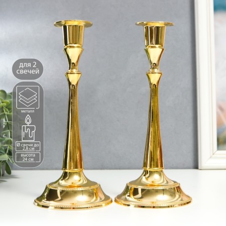 Summary Metal "smoothness" gold set 2 pcs 24x10x10 cm