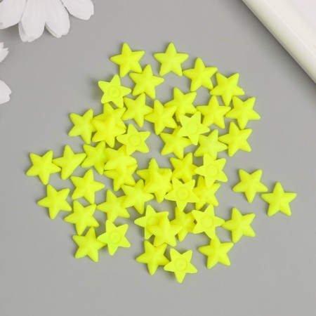 Decor for creativity plastic "Stars" neon yellow set 50 pcs 1.4x1.4 cm-2