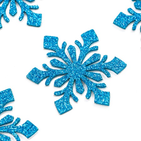 Decor "Snowflakes" on a glue base, set 6 pieces, blue color-2