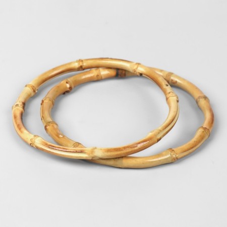 Handles for a bag, 2 pcs, bamboo, d = 11.5/13 cm, thickness 0.8 cm-2