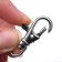 Metal carbine, 37 × 12 mm / 9 × 1.7 mm, 10 pcs, silver color
