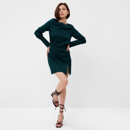 Women's dress Minaku: Silk pleasure color green, rr 44-4