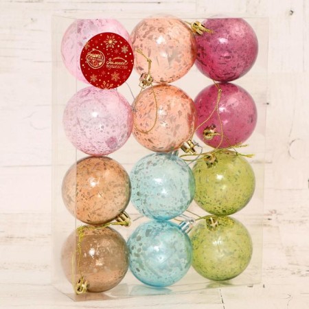 Set of balls plastic D-6 cm, 12 pcs "Jenna Transparent" mix-1