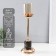 Summary metal, glass for 1 candle d = 7 cm "Marcia" gold 12x12x38 cm