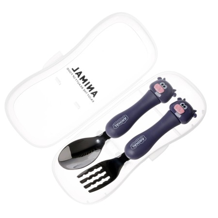 A set of children's cutlery in the Czeal case, fork, spoon-8