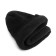 Knitted hat, with a lapel, on a fleece, a large scar, black