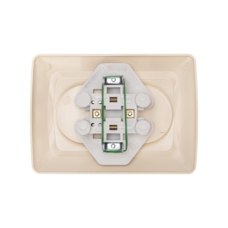 Double socket Kranz ceramics, without grounding, hidden installation, 10a, beige KR-78-0249-3