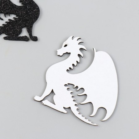 Glue -based decor "Dragon, Flame" 6x6 cm, black set 2 pcs Foam Gitter-1