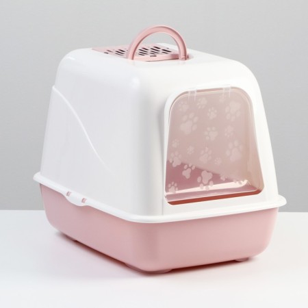 Lexi cats toilet closed white/pink 50.5 x 39 x 41 cm