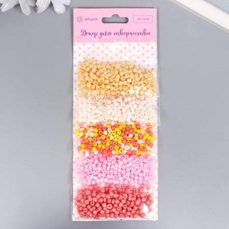 Round beads 6/0 "Summer colors" 5 colors x 20 g 20x8x0.7 cm