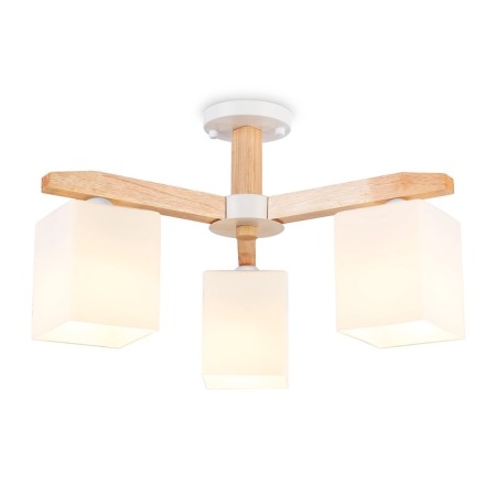 Suspended chandelier Ambrella TR83115/3 WH/LW, E27, 3x40W D580x320 mm, white, light wood