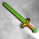 Wooden souvenir "Sword", 19.5x56.5x1.2 cm, pixel, green