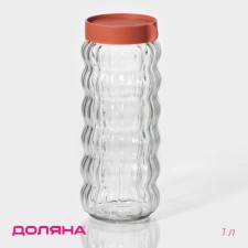 Банка стеклянная для сыпучих продуктов Доляна «Коралл», 1 л, 9×23 см