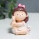 Souvenir Polystone "Baby with a white cat - yoga" 5.5x4.5 cm