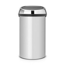 Garbage bucket Brabantia Touch Bin, Soft Touch system, gray metallic color, 60 liters