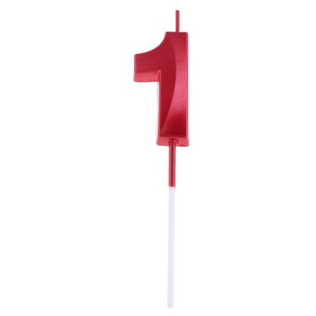 Candle in the cake on the skewer "Fine", the number "1", 5 cm, red-5