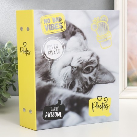 Photo album for 200 photos 10x15 cm, plastic. sheets "Fluffy Pets" meow