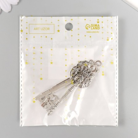 Decor metal "Openwork key" 7.5x3 cm-4