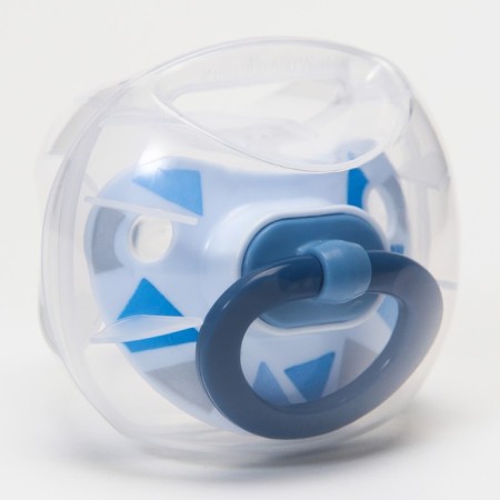 Orthodontic dummy nipple, silicone, from 6 months, in the container "Traigolniki"-3
