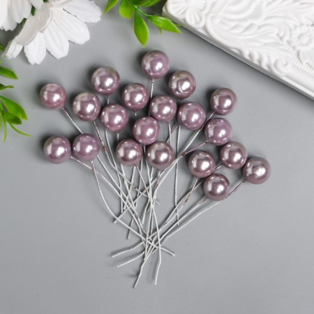 Stamens for flowers "Ball pearl silver-gray" d = 1.2 cm 6x1.2x1.2 cm-2