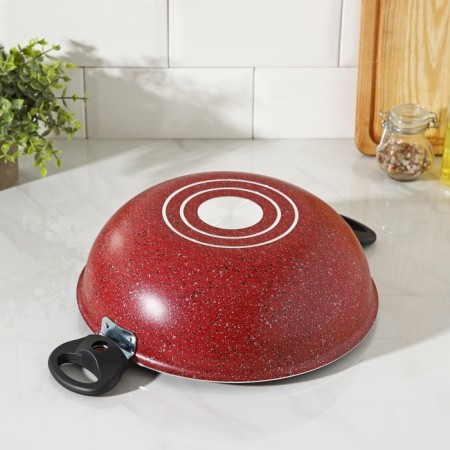 Kazan, 4 l, d = 28 cm, glass cover, two removable handles, red color-11