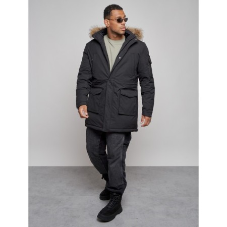 Extensive male winter park, size 58, black color-10