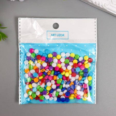 Beads for creativity Plastic "Color Coarse" set 20 grams 0.3x0.5x0.5 cm-3