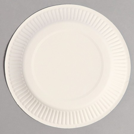 Set of paper dishes is disposable: 6 plates, 6 glasses, blue color-3