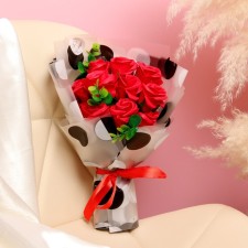 A premium bouquet of red soap roses, 11 pcs