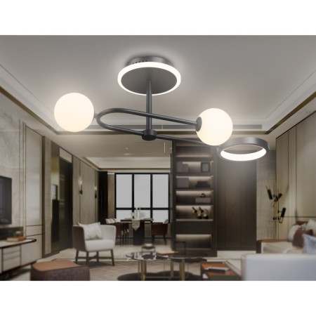 LED ceiling LED with a change of lamp and control panel Ambrella Light, Linetech, FL666223, G9, 29 W, 2175LUM, 3000-6400K, Black Black, White matte-10