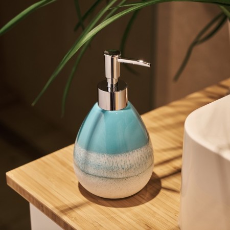 Liquid soap dispenser, 9.3x9.3x17 cm, blue color-1