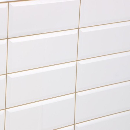 PVC tile panel white beige seam 957x482 mm-1