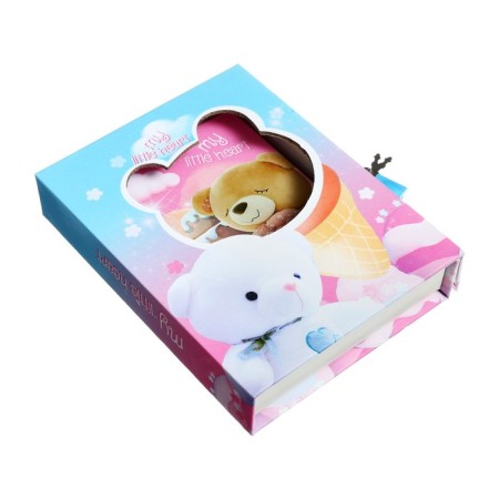 Notebook in a gift box, on a lock, A6, 50 sheets, line "Bear", mix-1