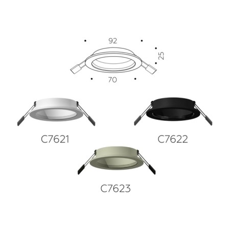 Building lamp built -in Ambrella Diy System Elements C7622 for nozzles D70 mm, GU5.3, Black Sand Color-1