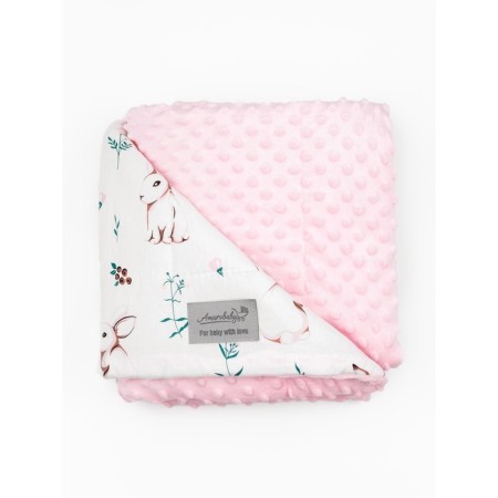 AMAROBABY plaid, size 85x95 cm, white, pink color-4