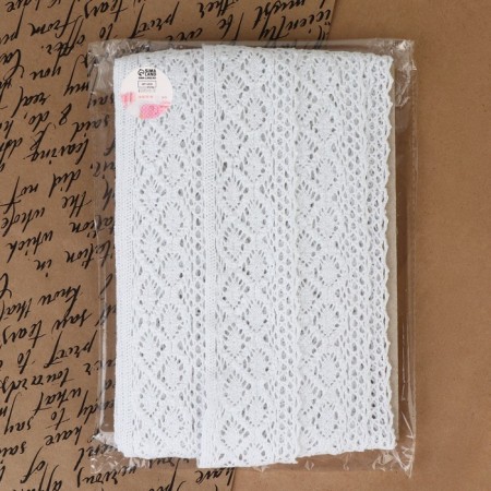Knitted lace, 50 mm × 10 ± 1 m, white color-3