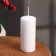 Candle cylinder, 5x11.5 cm, set 4 pcs, white