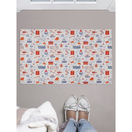 Famous rug in the hallway "Festive cat", size 45x75 cm