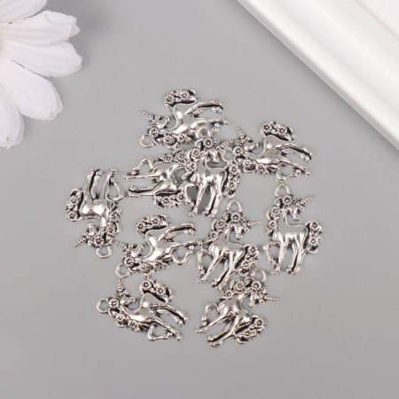 Decor for creativity Metal "Horse with a long mane" Silver 2x1.6 cm 5384609-2