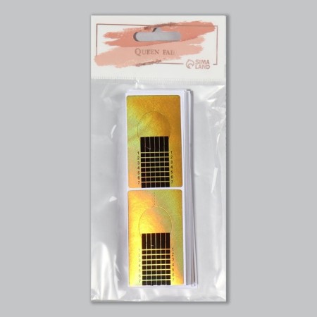 Forms for nail extension are narrow, 50 pcs, golden color-4