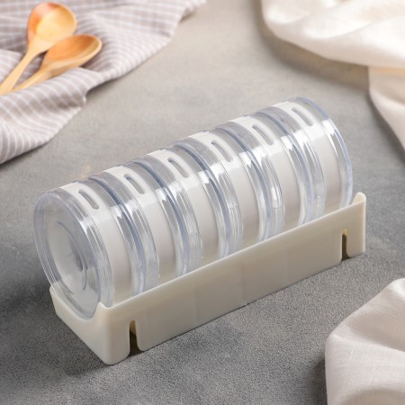 Set for spices "Cylinder", 6 pcs on a stand, color mix-1
