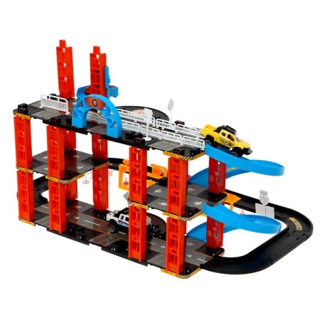 Parking Racing, with an elevator, 4 cars, 3 levels-3