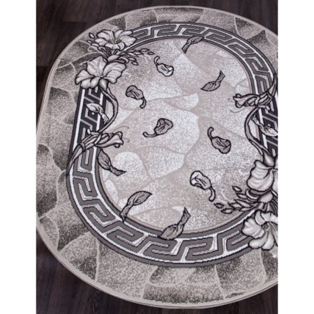 Oval Merinos Silver carpet, size 250x400 cm, Gray color-1