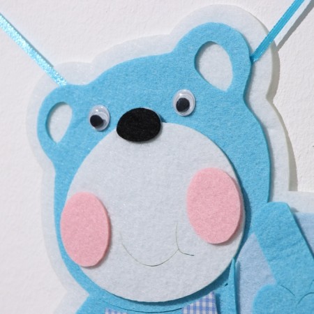 Decorative decoration (suspension) "Bear It’s a Boy" 30.5x30.5x49 cm, blue-3